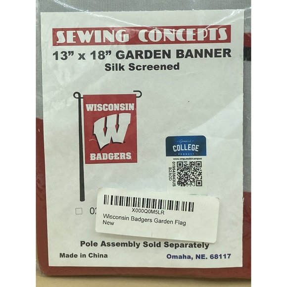 NEW Wisconsin Badgers Garden Flag and Yard Banner 13” x 18” Sewing Concepts - Picture 5 of 5